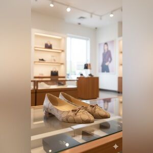 Coach Tan Signature Flats